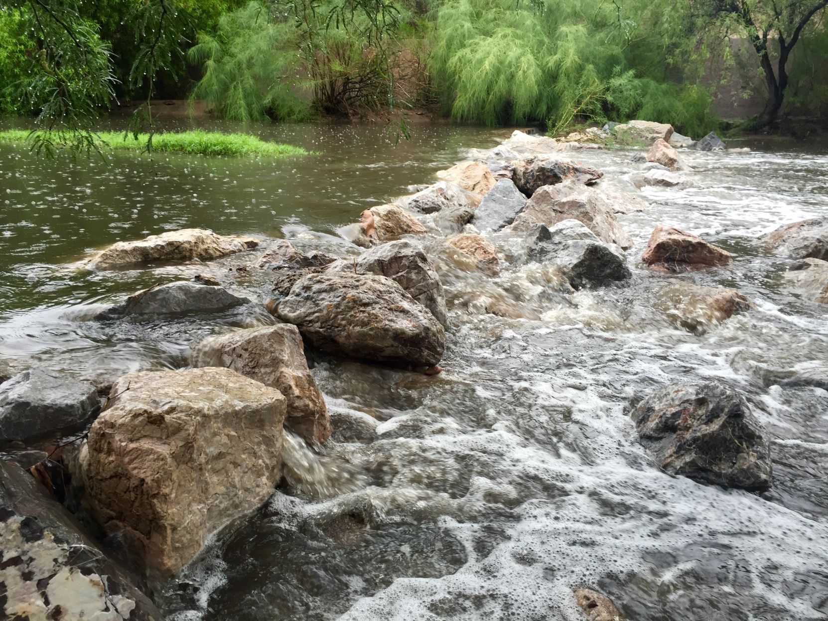 Wash flowing with runoff